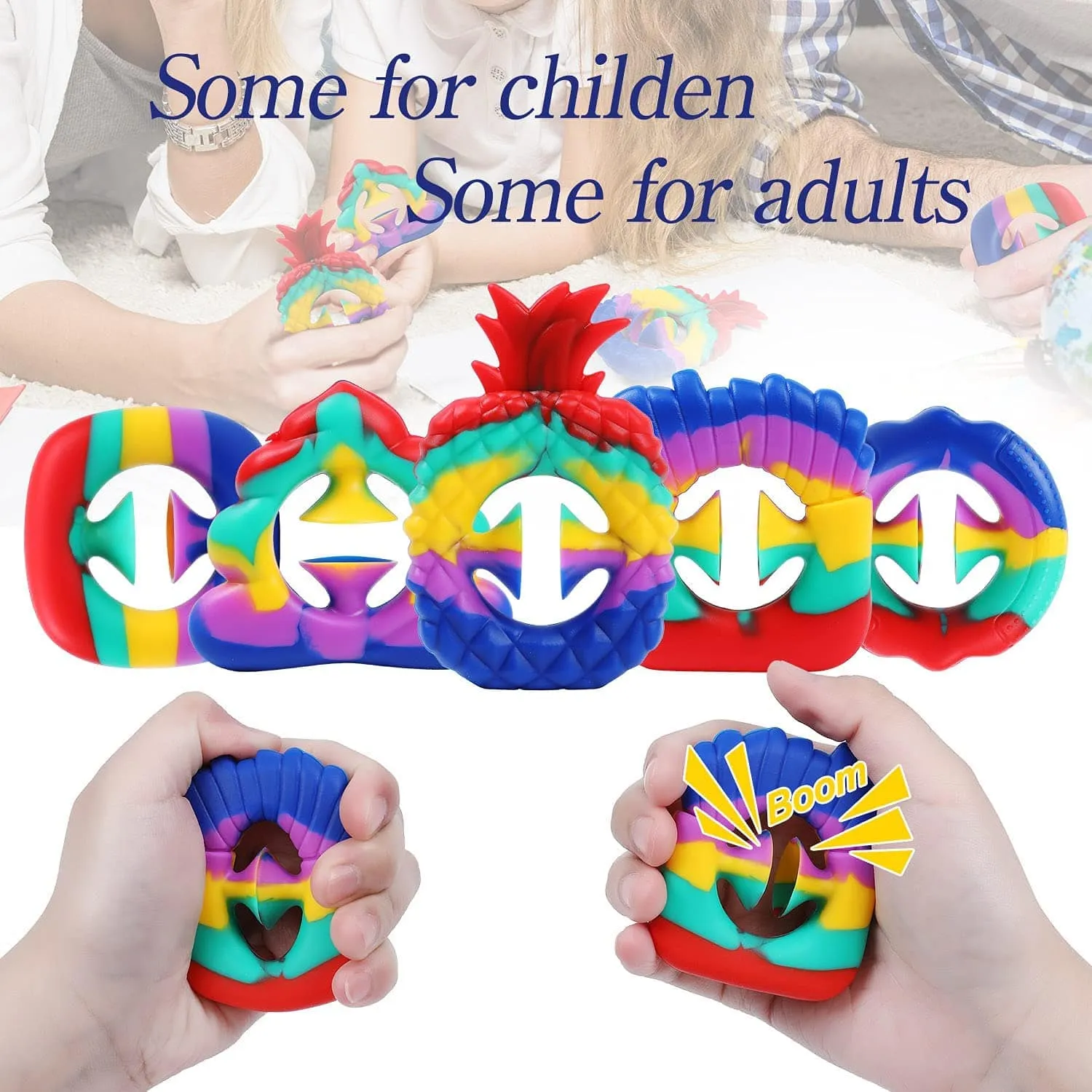 FIDGET SNAPPER - RAINBOW 3 STYLES PER PACK