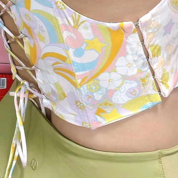 For lover&amp; Lemons Nomi corset Floral Print Crop Top