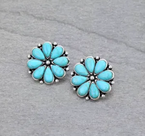 Foster Stone Flower Fashion Earrings - 1.15"
