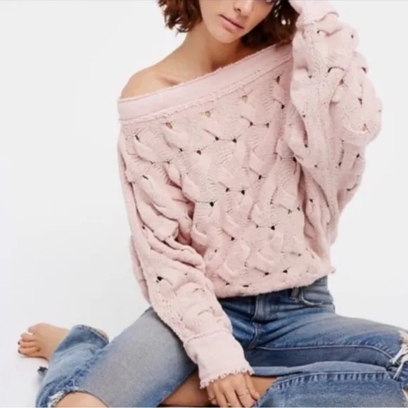 Free People Desert Sands Sweater in Rose Size Extra Small