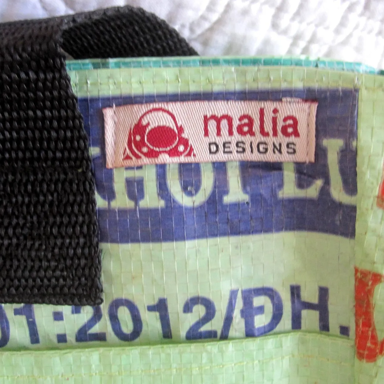 Fresh Kiwi Green Tote Made from Recycled Commercial Fish Food Bags, Fair Trade and Fun!