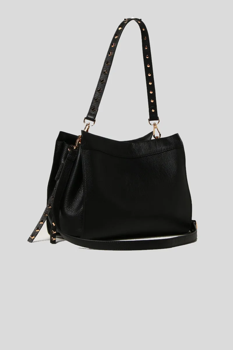 Frivolous M.Telma Handbag Tumbled Leather - Black