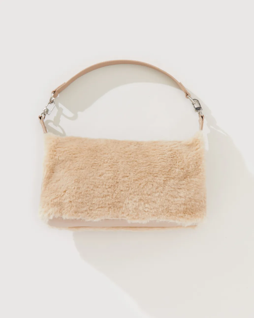 FUR TOP HANDLE BAG