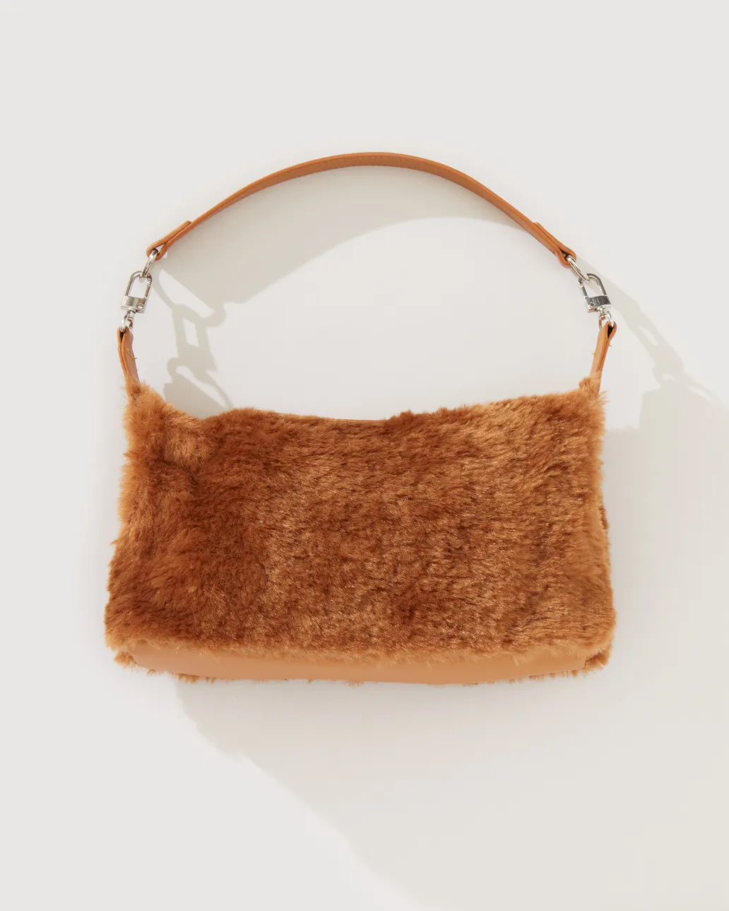 FUR TOP HANDLE BAG