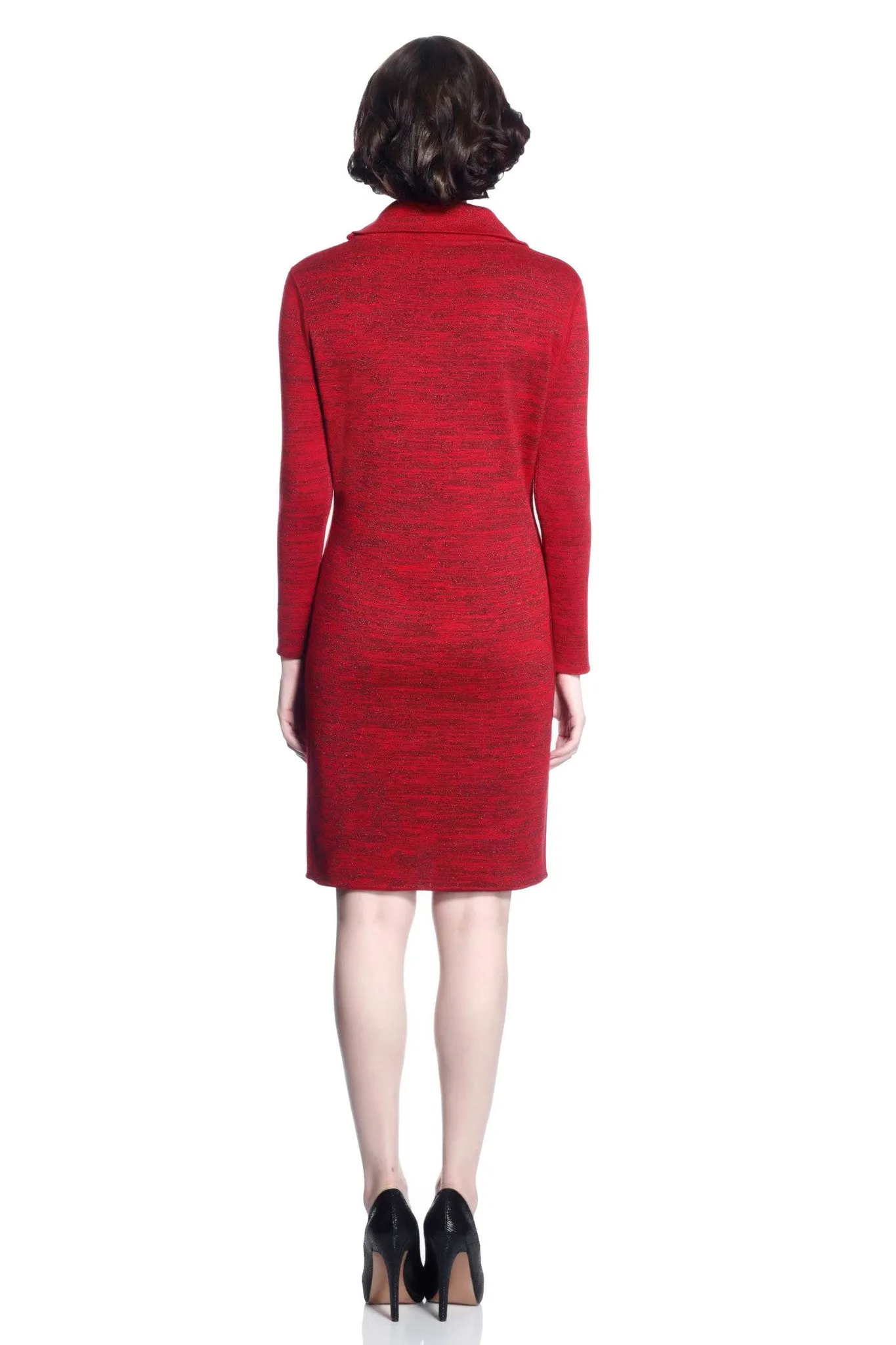 Genevieve Elegant Reversible Dress - Red/Black