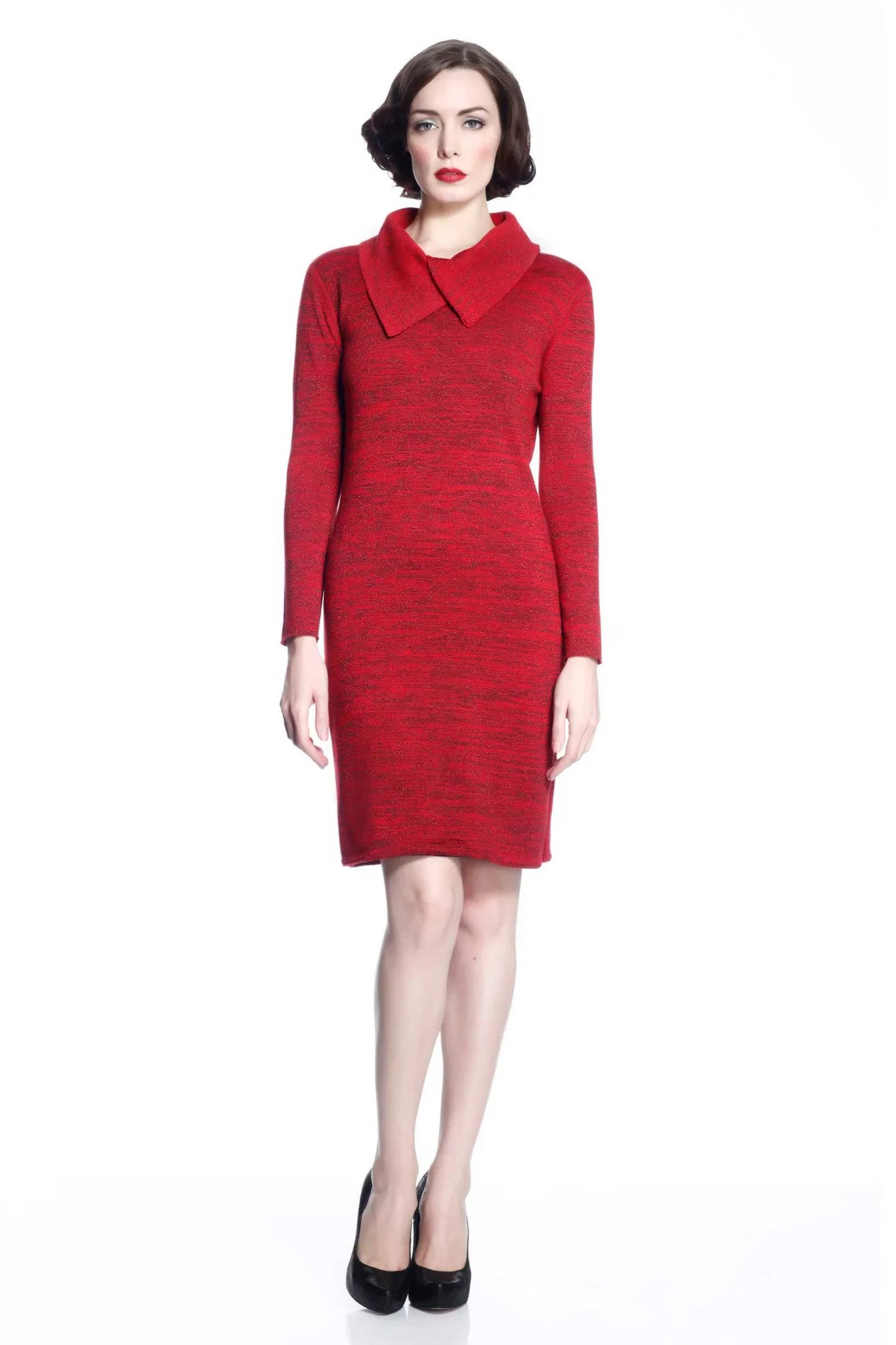 Genevieve Elegant Reversible Dress - Red/Black