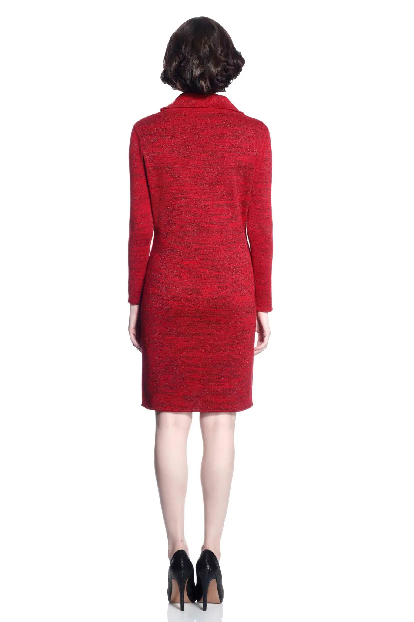 Genevieve Elegant Reversible Dress - Red/Black