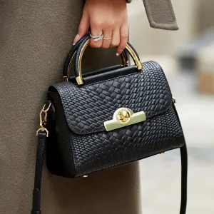 Genuine leather bag shoulder crossbody solid design with beautiful details.