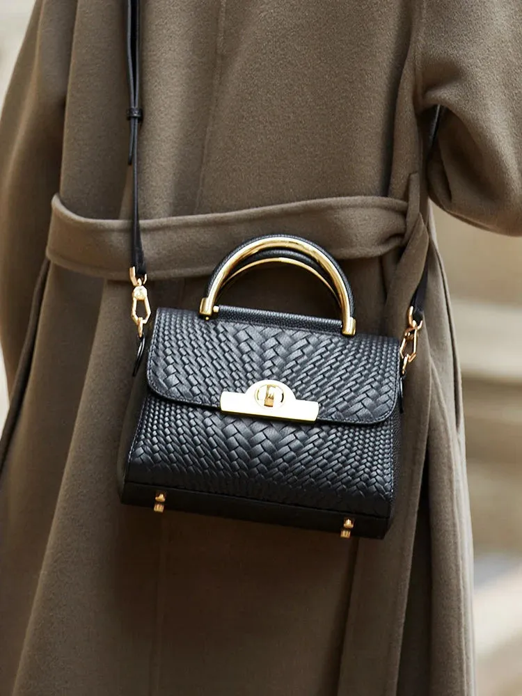 Genuine leather bag shoulder crossbody solid design with beautiful details.