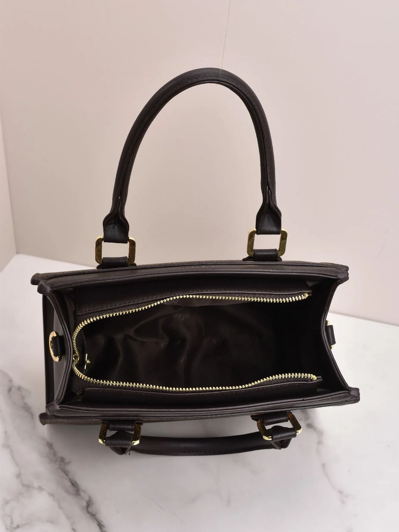Geometric Pattern cross-body handbag - Brown
