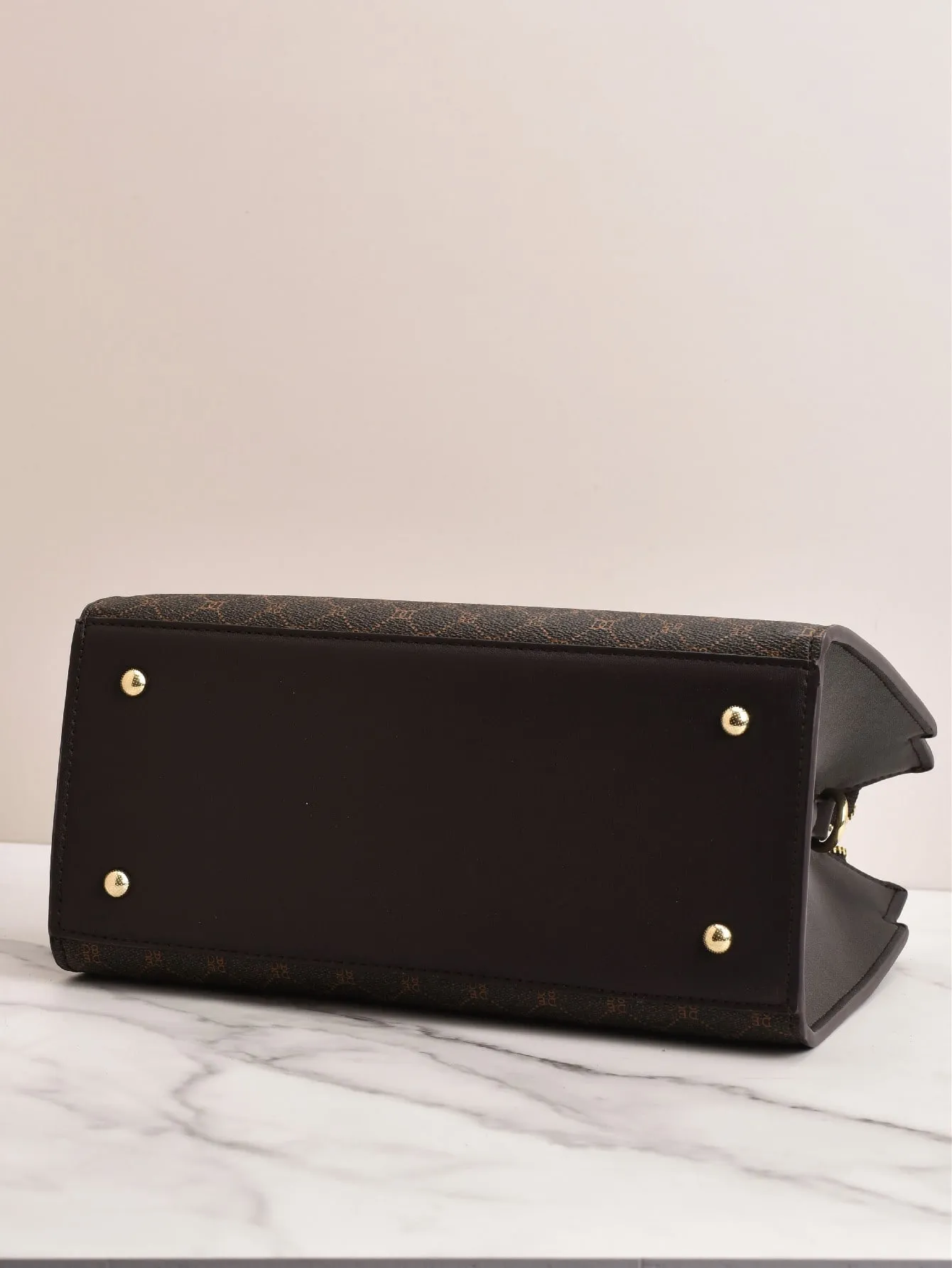 Geometric Pattern cross-body handbag - Brown