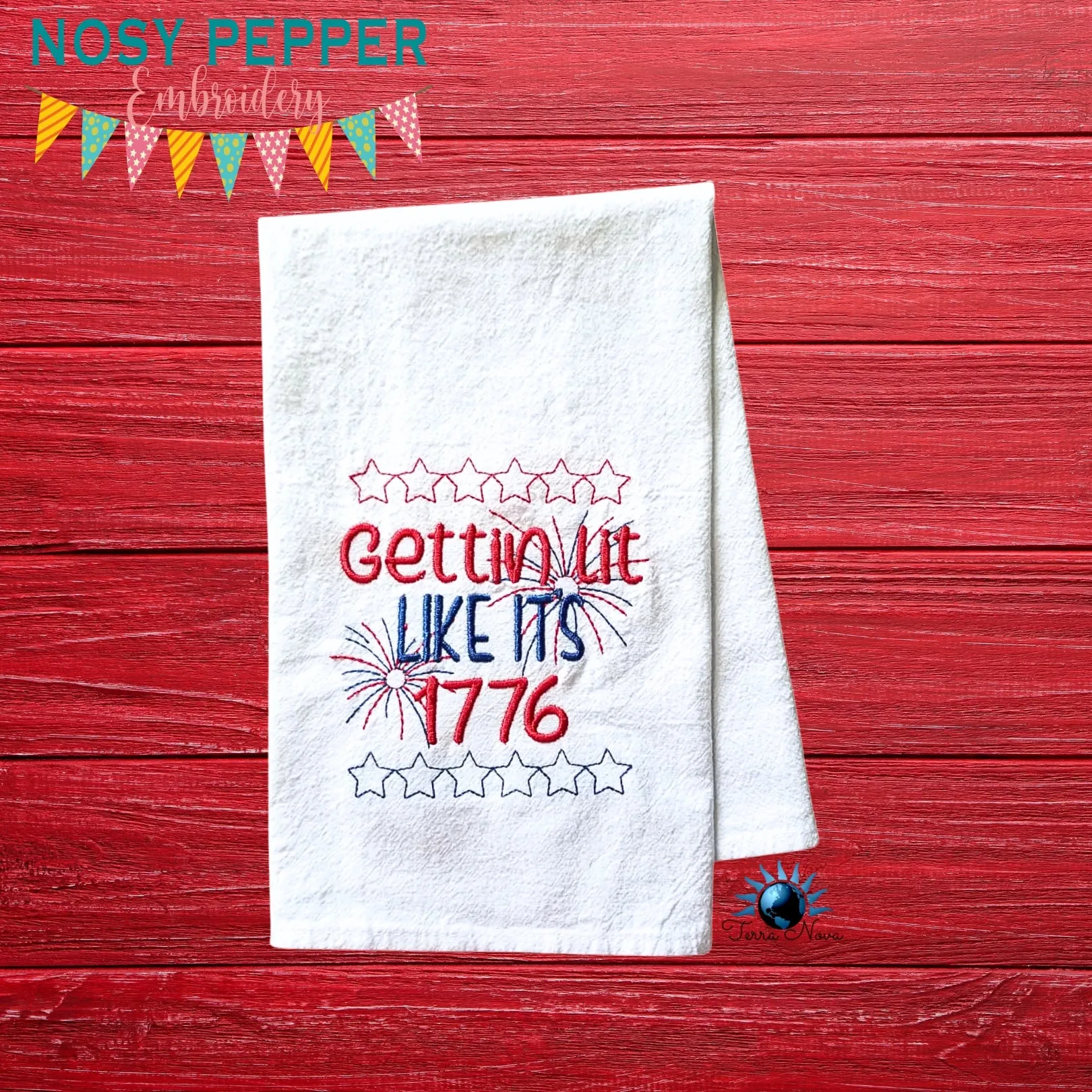 Gettin Lit Like Its 1776 machine embroidery design (5 sizes included) DIGITAL DOWNLOAD
