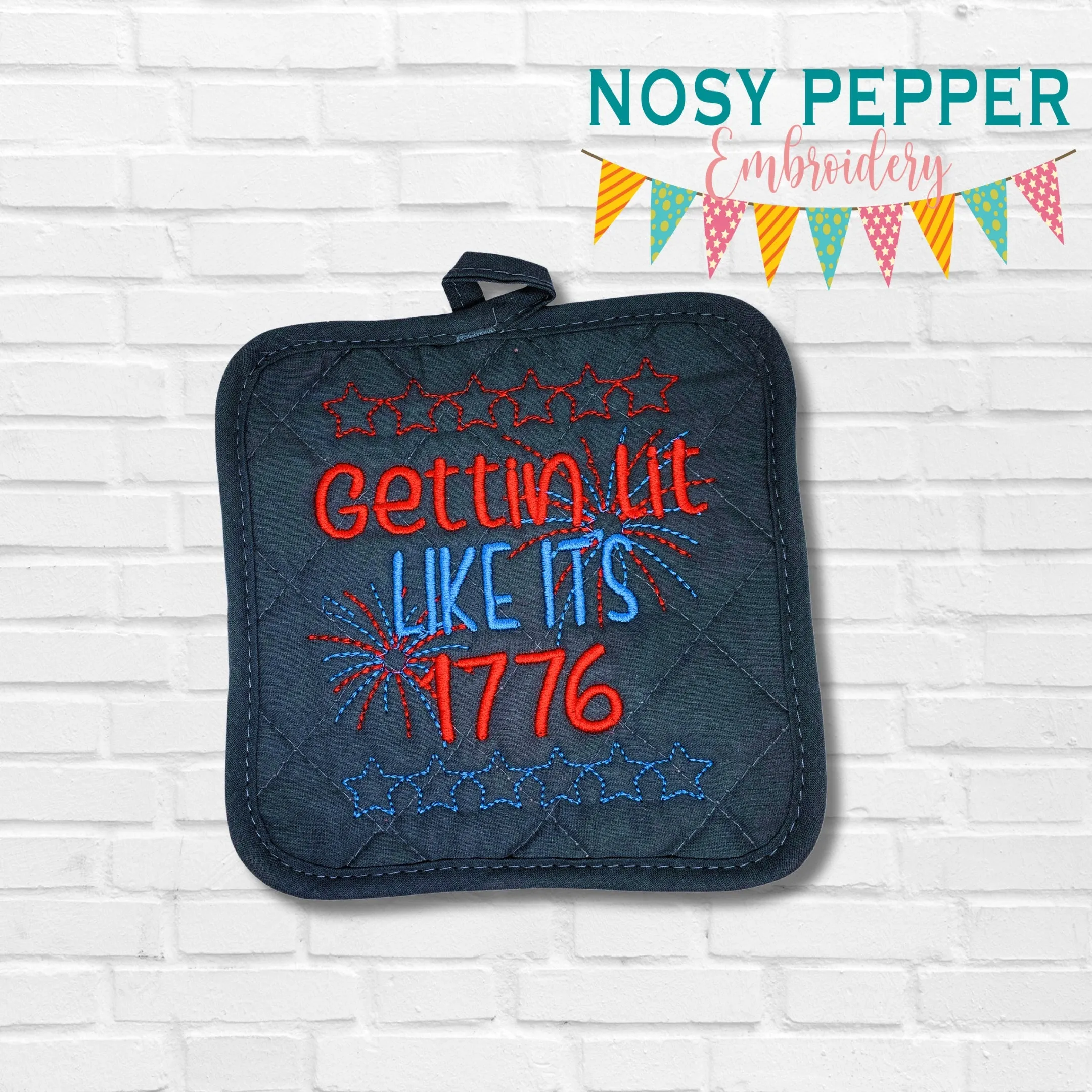 Gettin Lit Like Its 1776 machine embroidery design (5 sizes included) DIGITAL DOWNLOAD