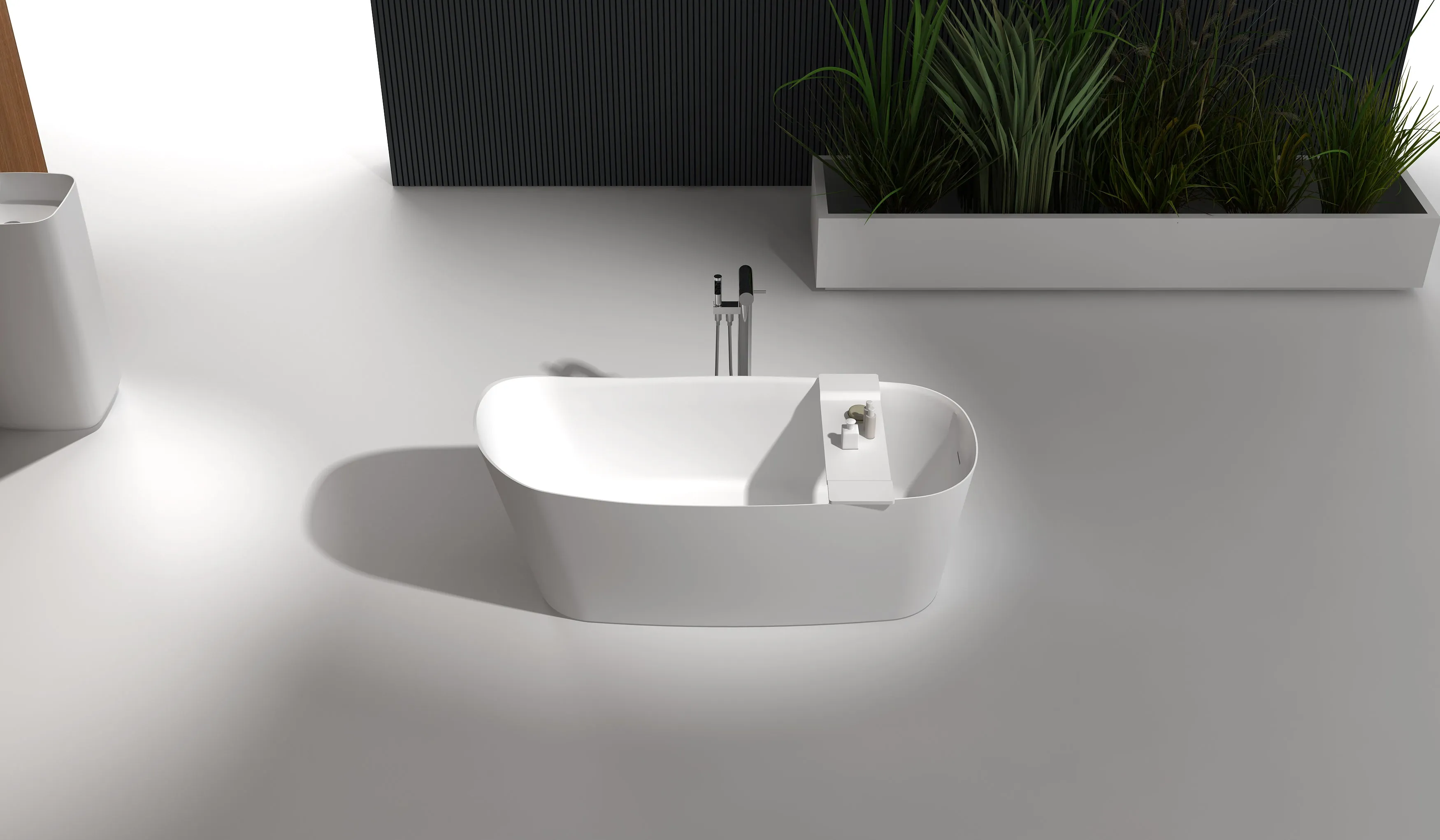 Gia Elegant Slimline Stone Bath - 1600mm - G65175
