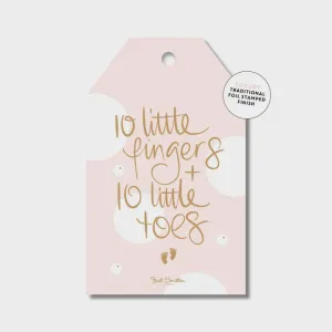 Gift Tag - 10 fingers... pink
