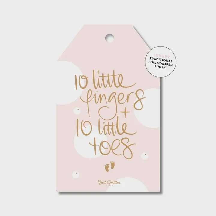 Gift Tag - 10 fingers... pink