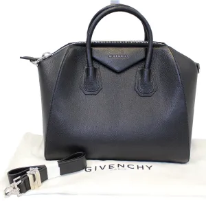 GIVENCHY Black Leather Antigona Shoulder Bag