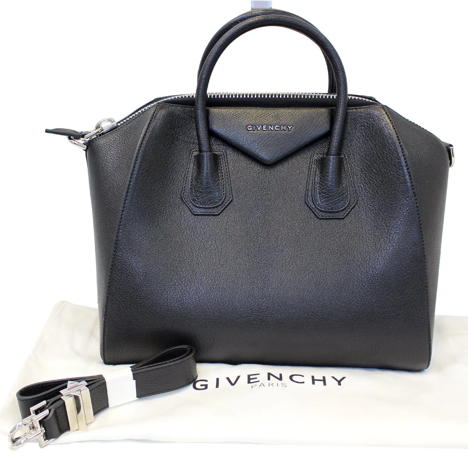 GIVENCHY Black Leather Antigona Shoulder Bag