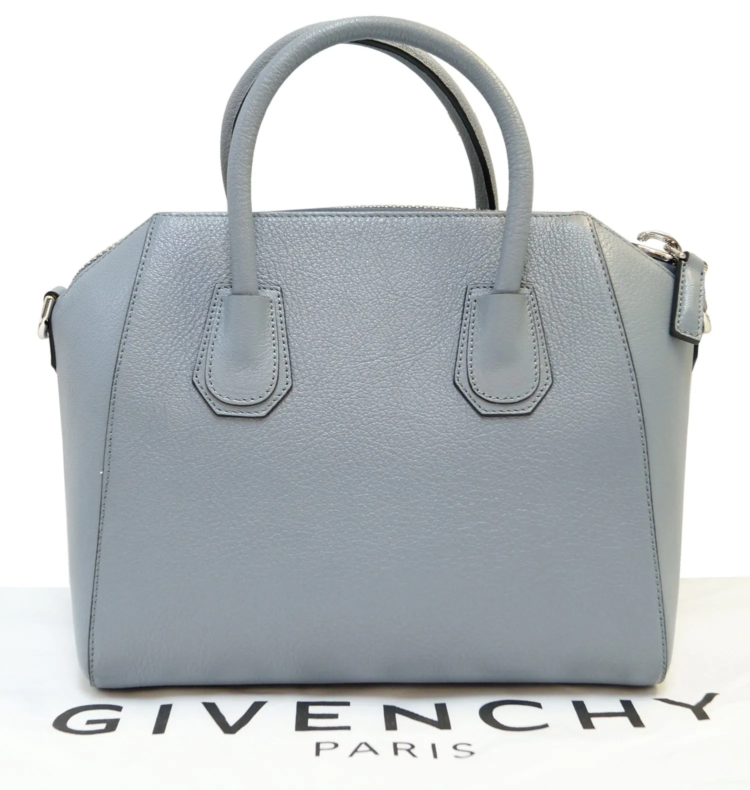 GIVENCHY Grey Goatskin Leather Small Antigona Shoulder Bag