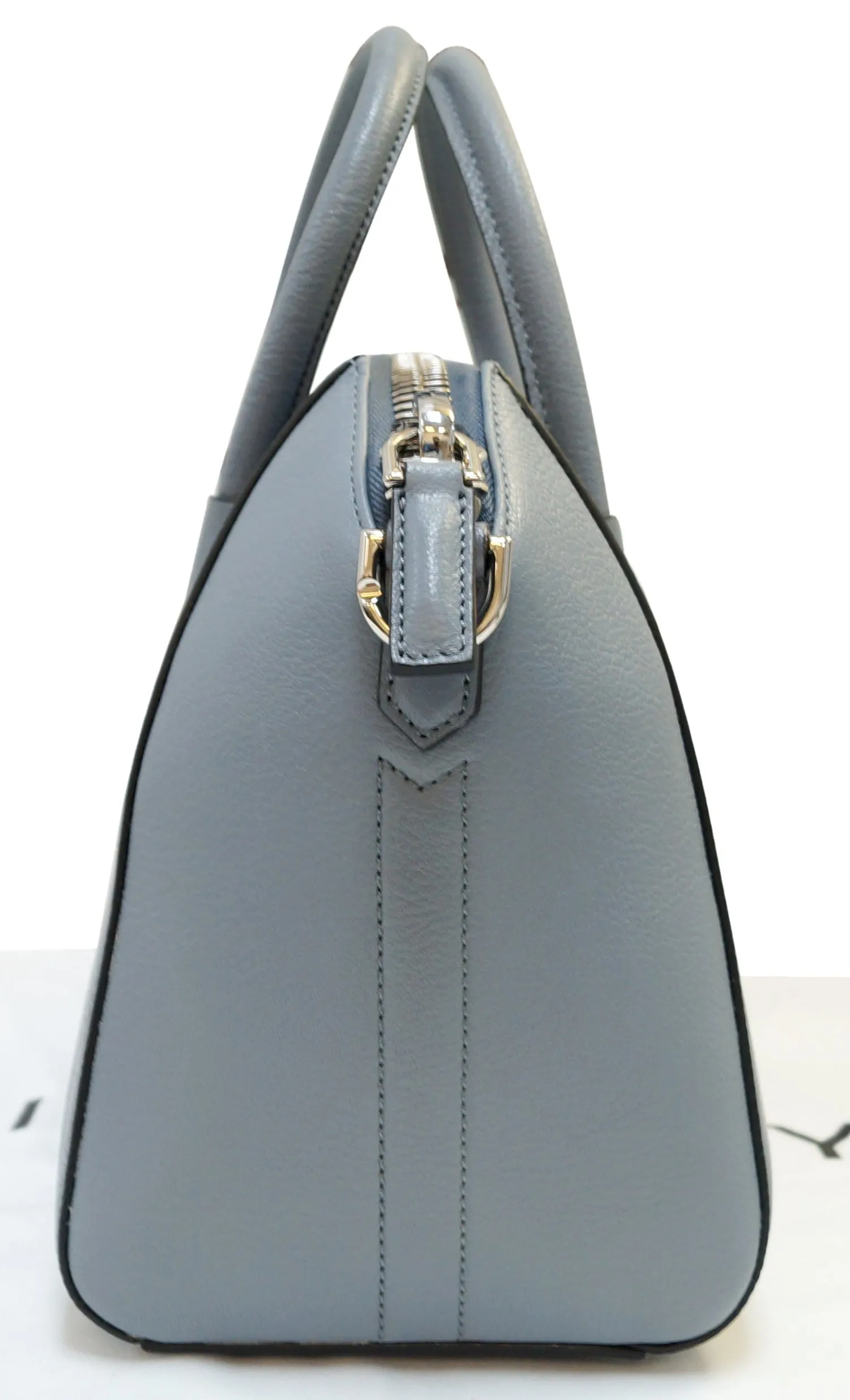 GIVENCHY Grey Goatskin Leather Small Antigona Shoulder Bag