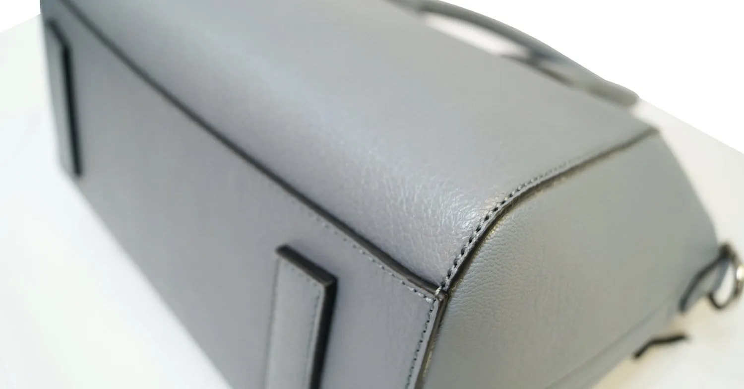 GIVENCHY Grey Goatskin Leather Small Antigona Shoulder Bag