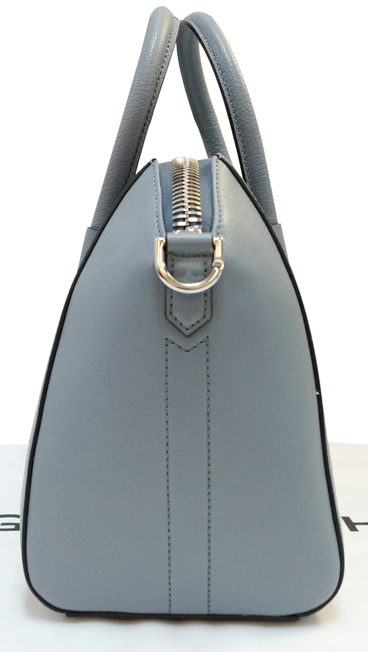 GIVENCHY Grey Goatskin Leather Small Antigona Shoulder Bag