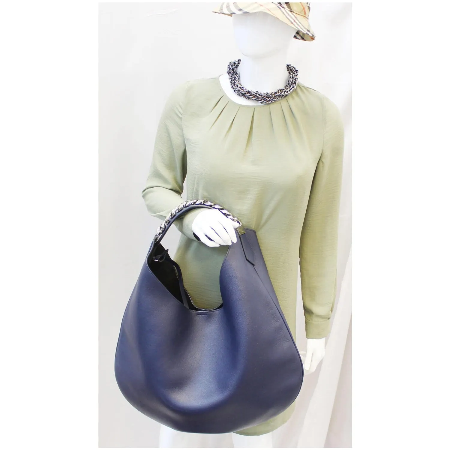 GIVENCHY Infinity Leather Medium Hobo Bag Blue - 15% OFF