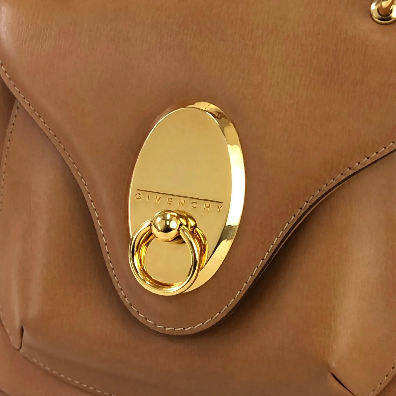GIVENCHY  logo  Gancini Handbag Vanity bag Brown small minibag  Vintage Old yd4gsg