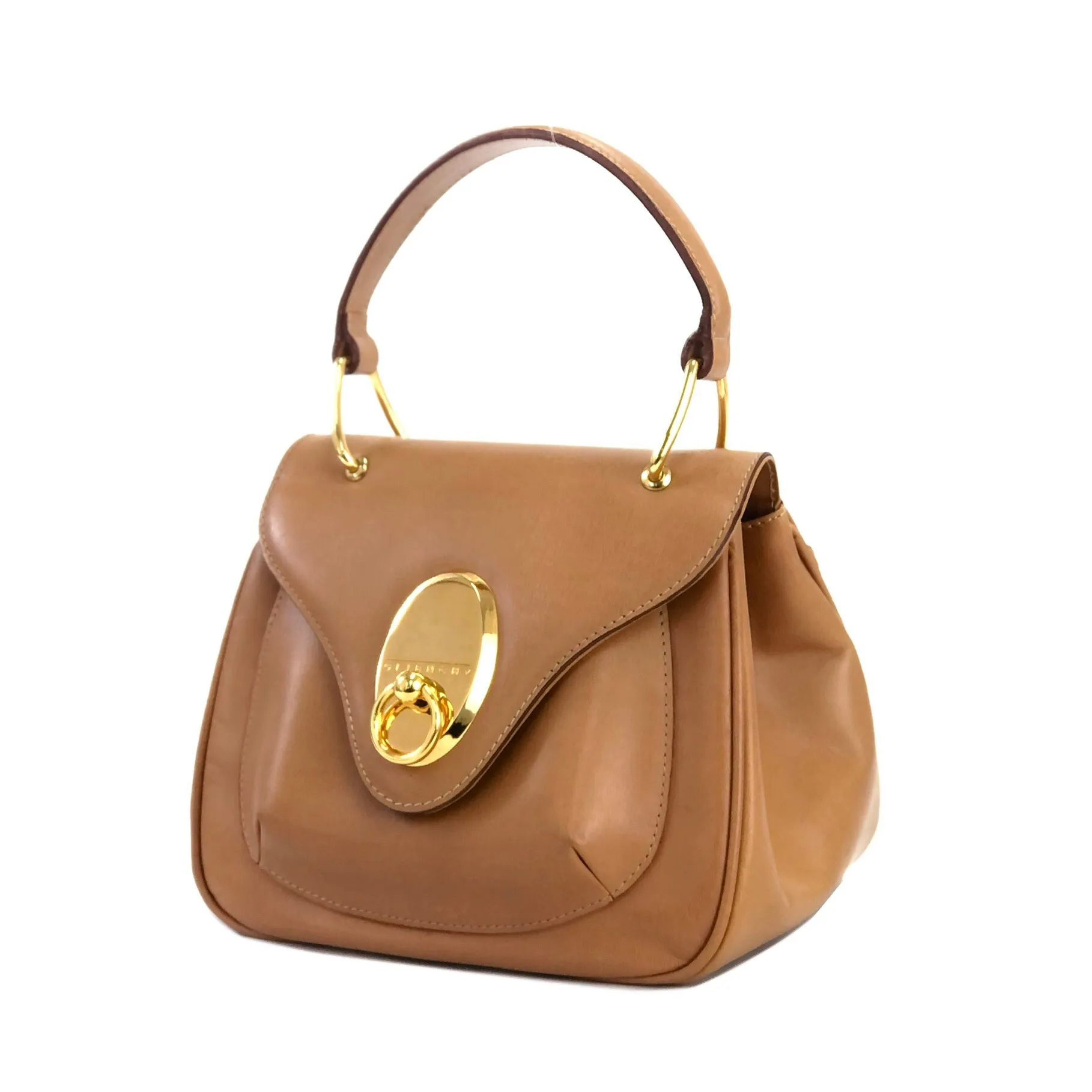 GIVENCHY  logo  Gancini Handbag Vanity bag Brown small minibag  Vintage Old yd4gsg