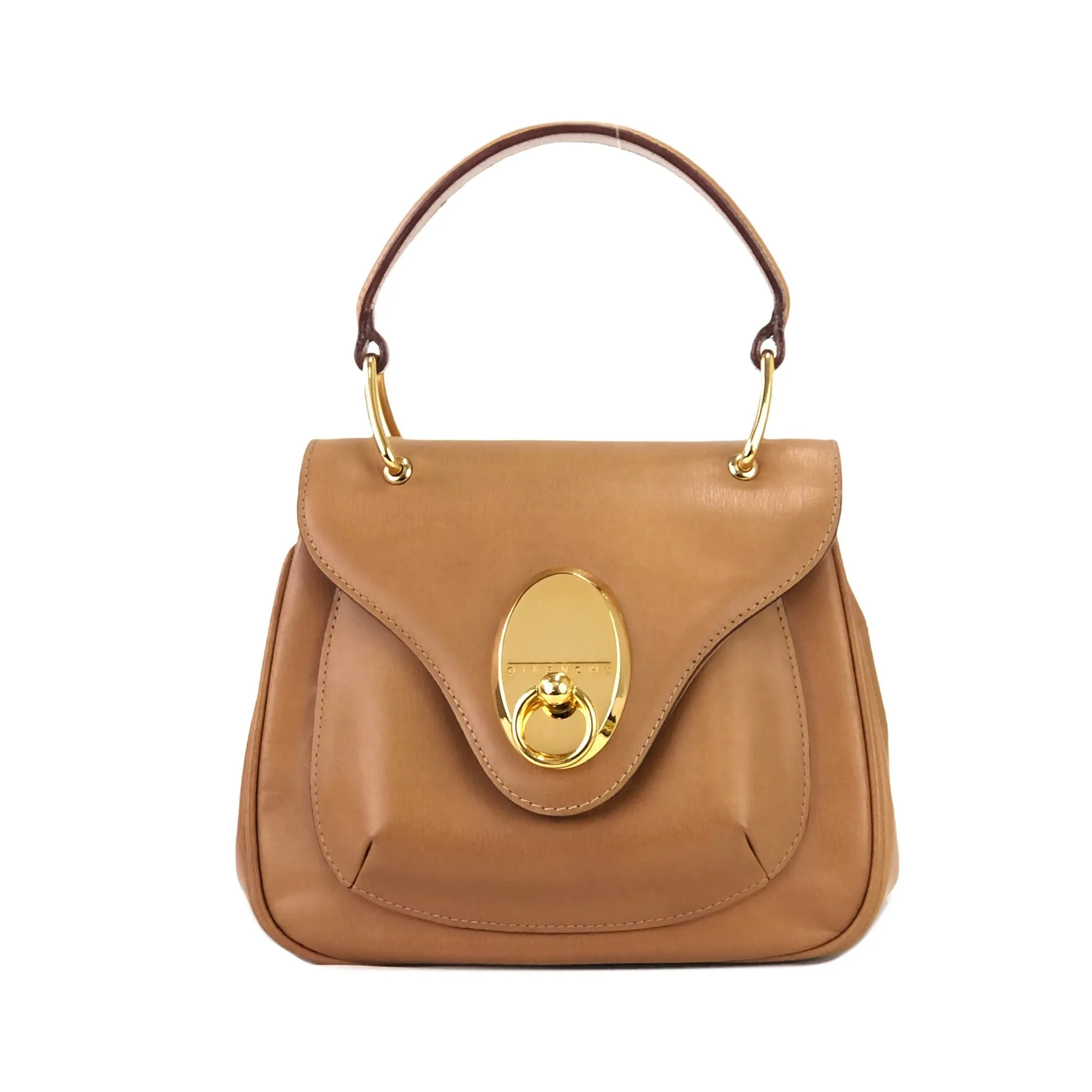 GIVENCHY  logo  Gancini Handbag Vanity bag Brown small minibag  Vintage Old yd4gsg