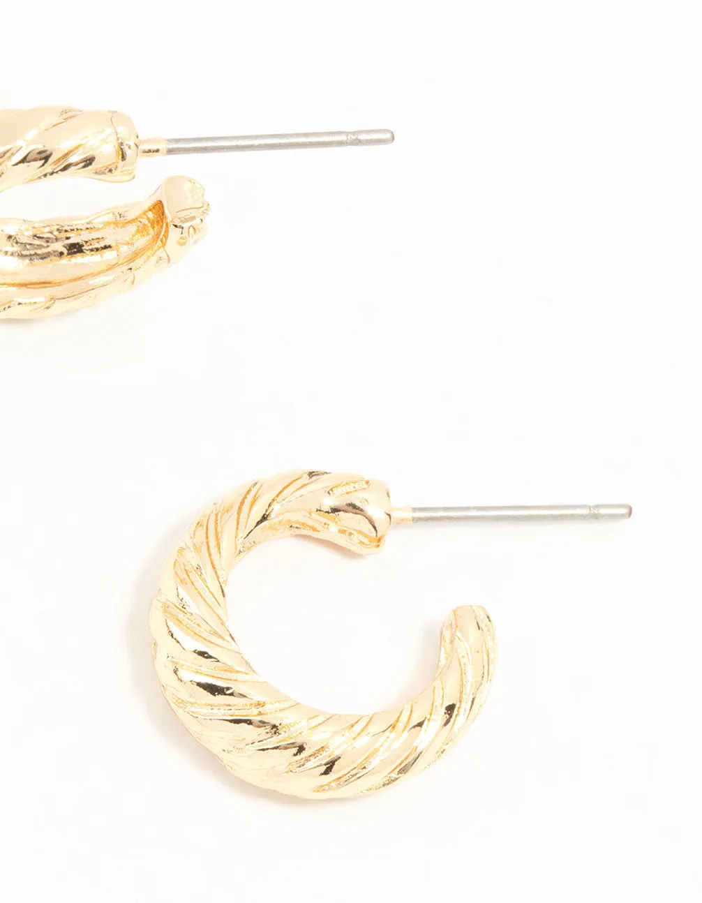 Gold Crescent Hoop Earrings