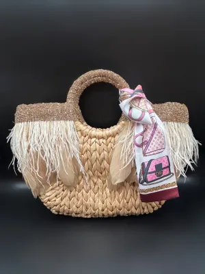 Gold Feather Tote