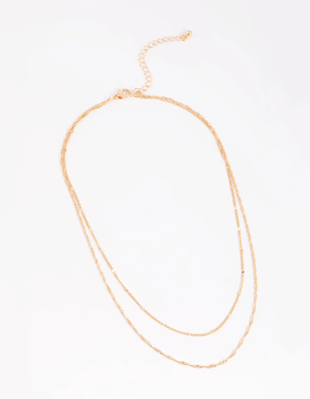 Gold Twisted Layered Necklace