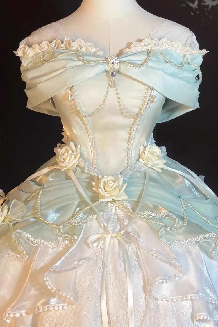 Green Hanayome Cardigan Elegant Princess Sweet Lolita Strapless Dress