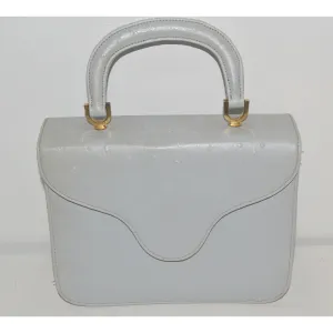 Grey Faux Ostrich Handbag By Meyers