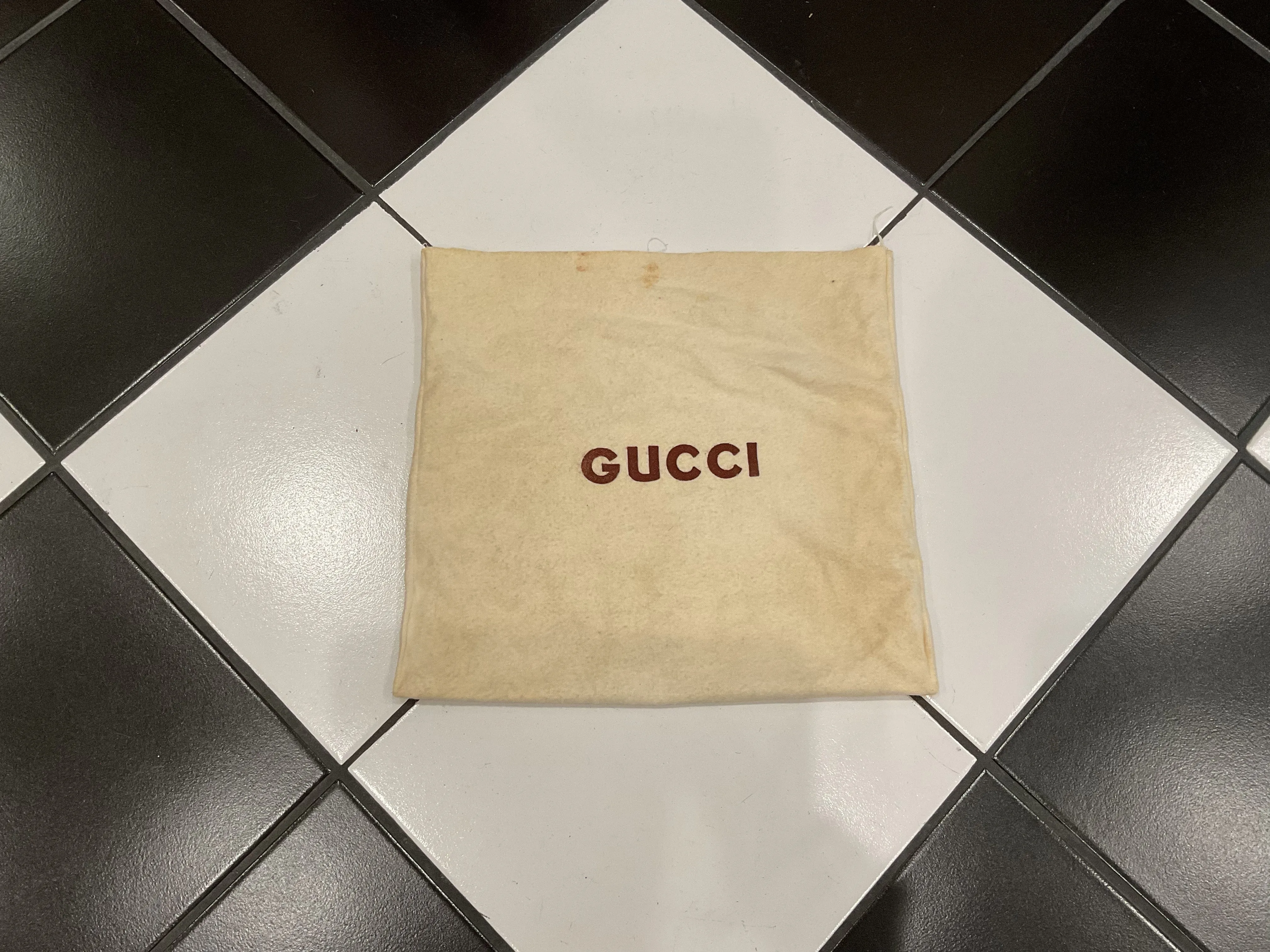 GUCCI 1960s Black Lizard Leather Handbag with Mini Wallet and Mirror