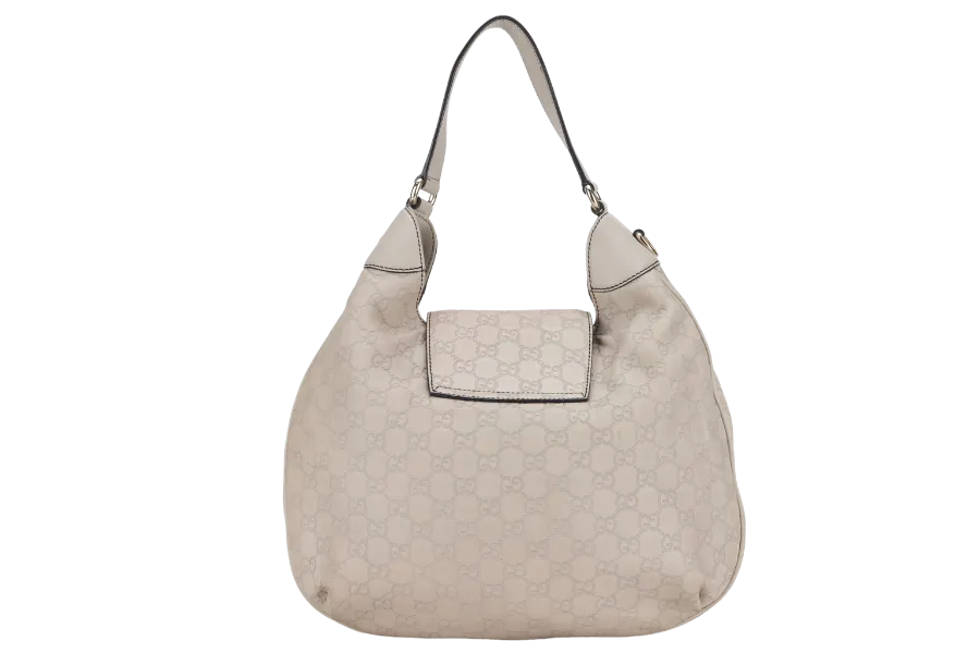 GUCCI 322226 002123 EMILY HOBO WHITE GUCCISSIMA LEATHER GOLD HARDWARE WITH CHAIN STRAP