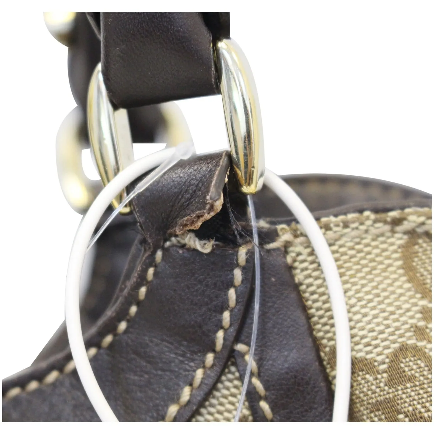 GUCCI Abbey D Ring GG Canvas Large Hobo Bag 189835