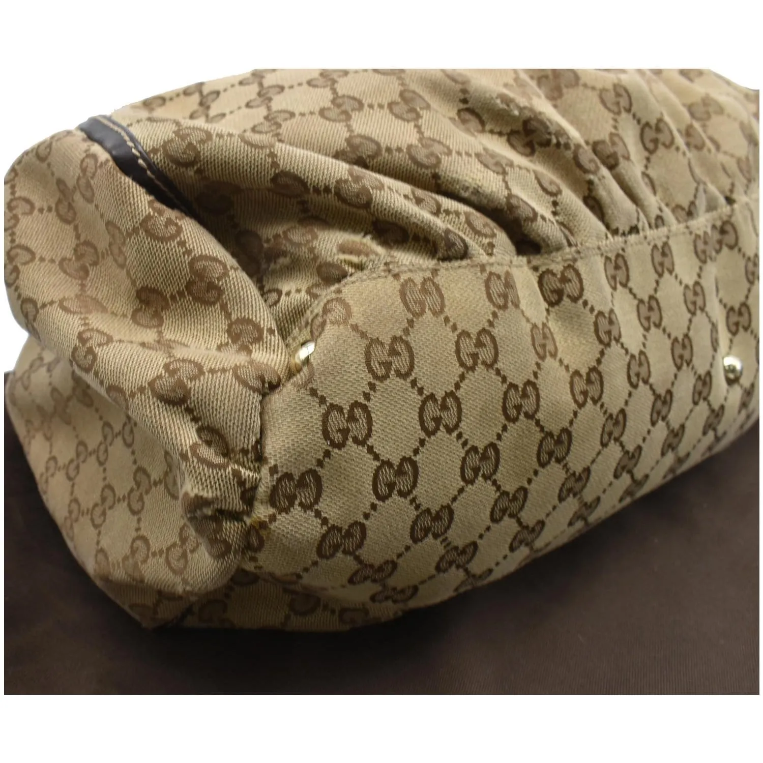 GUCCI Abbey D Ring GG Canvas Large Hobo Bag Brown 189835 - Final Sale