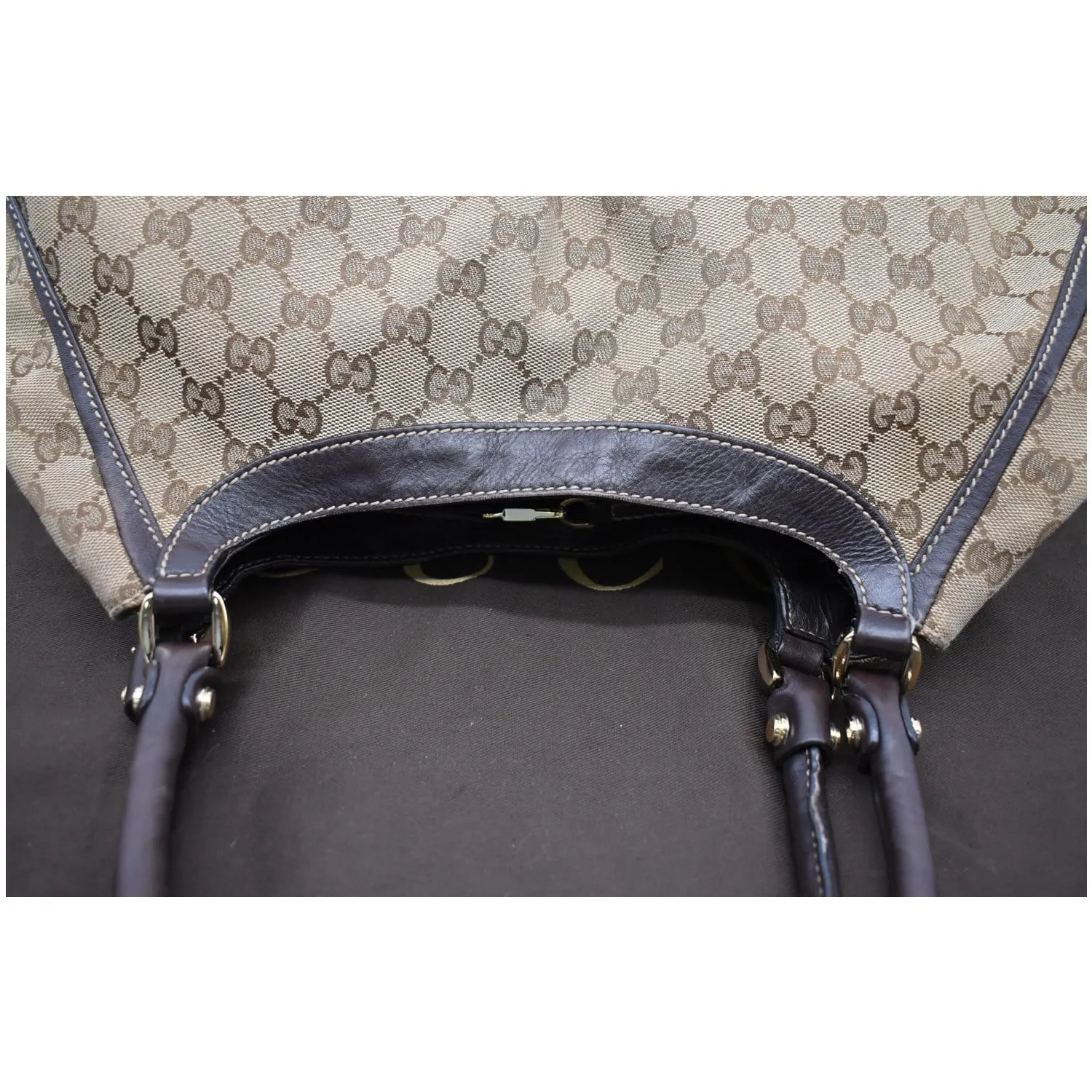 GUCCI Abbey D Ring GG Canvas Large Hobo Bag Brown 189835 - Final Sale