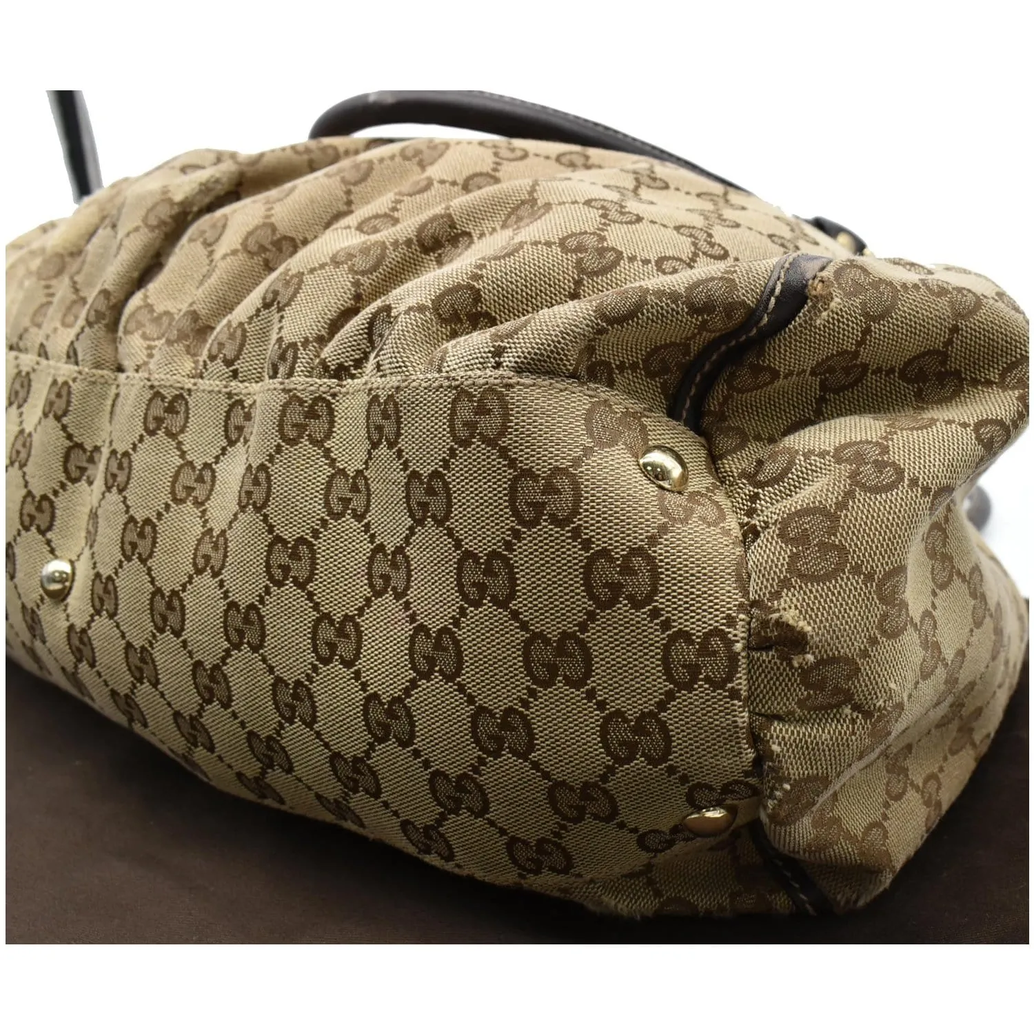 GUCCI Abbey D Ring GG Canvas Large Hobo Bag Brown 189835 - Final Sale