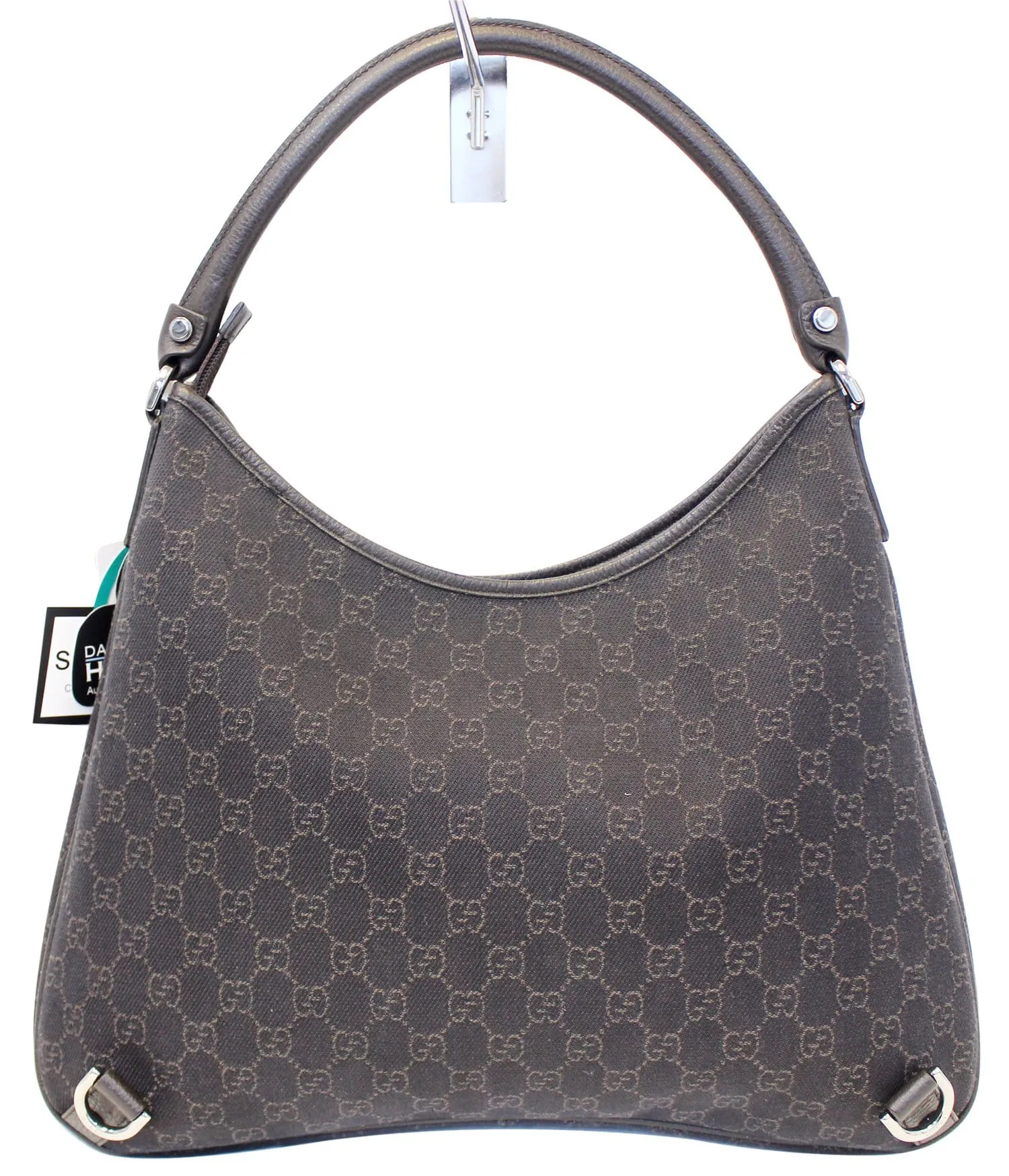 GUCCI Black Monogram Abbey D Ring Hobo Bag 268636