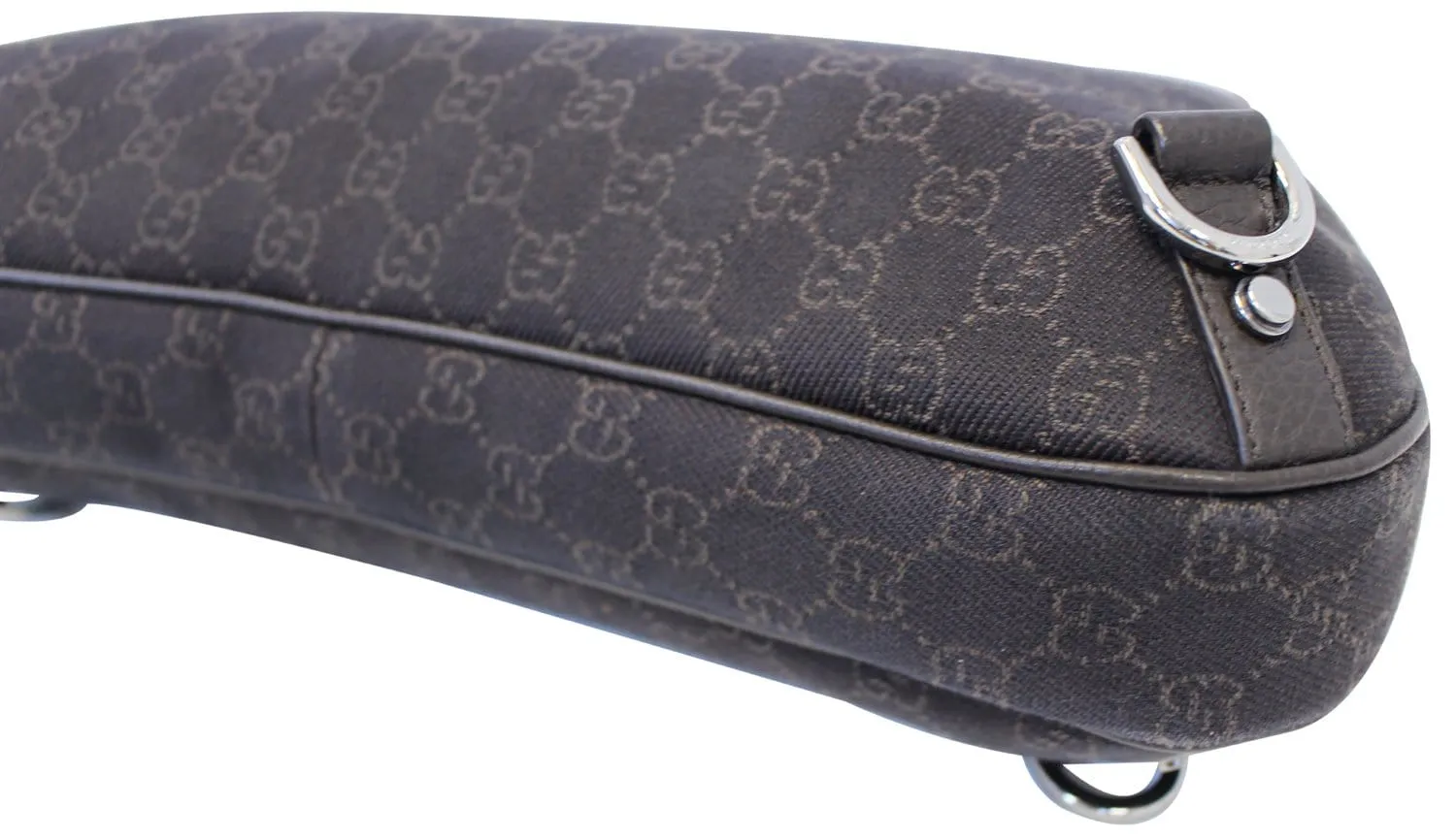 GUCCI Black Monogram Abbey D Ring Hobo Bag 268636