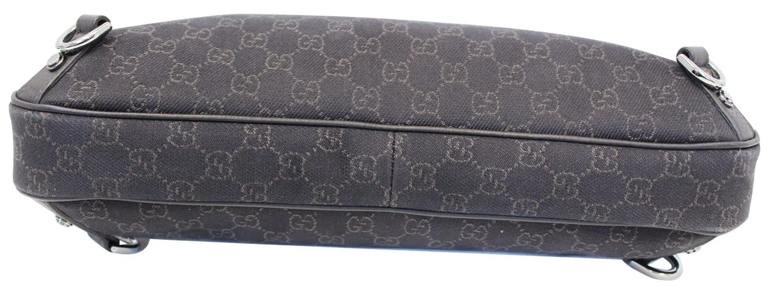 GUCCI Black Monogram Abbey D Ring Hobo Bag 268636