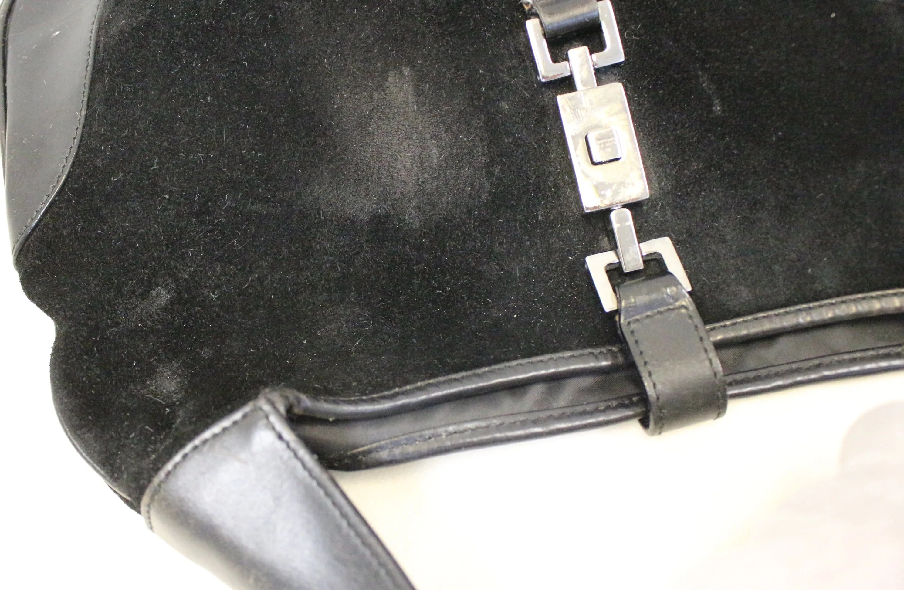 Gucci Black Suede Leather Jackie Hobo Shoulder Bag