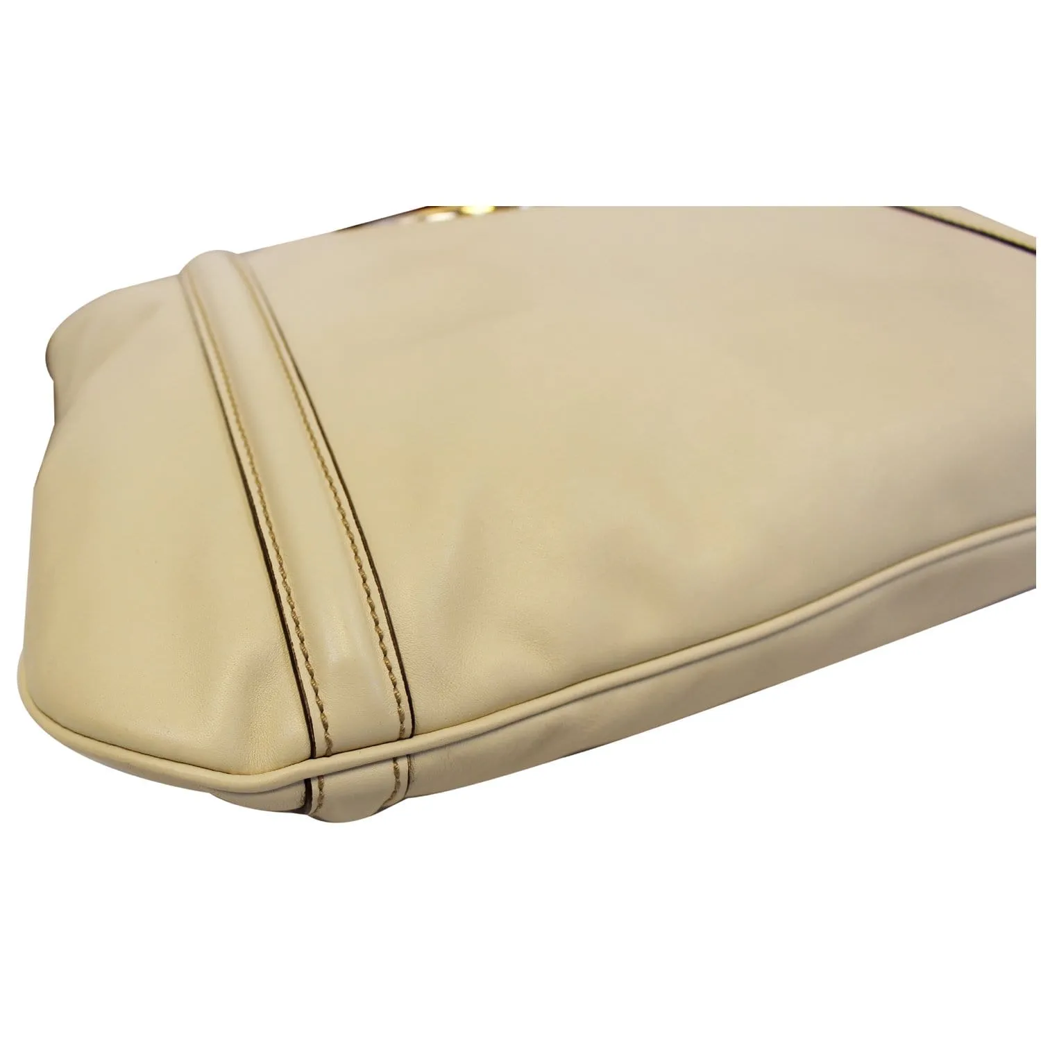 GUCCI Britt White Leather Hobo Shoulder Bag 162740