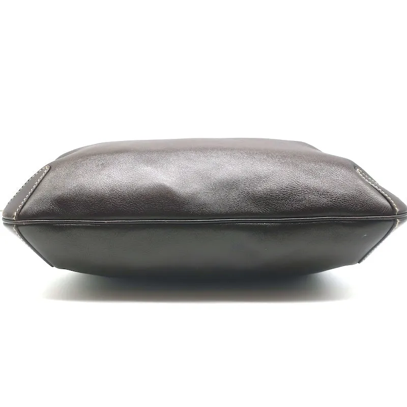 Gucci Creole Horsebit Hobo Dark Brown Leather Small Shoulder Bag