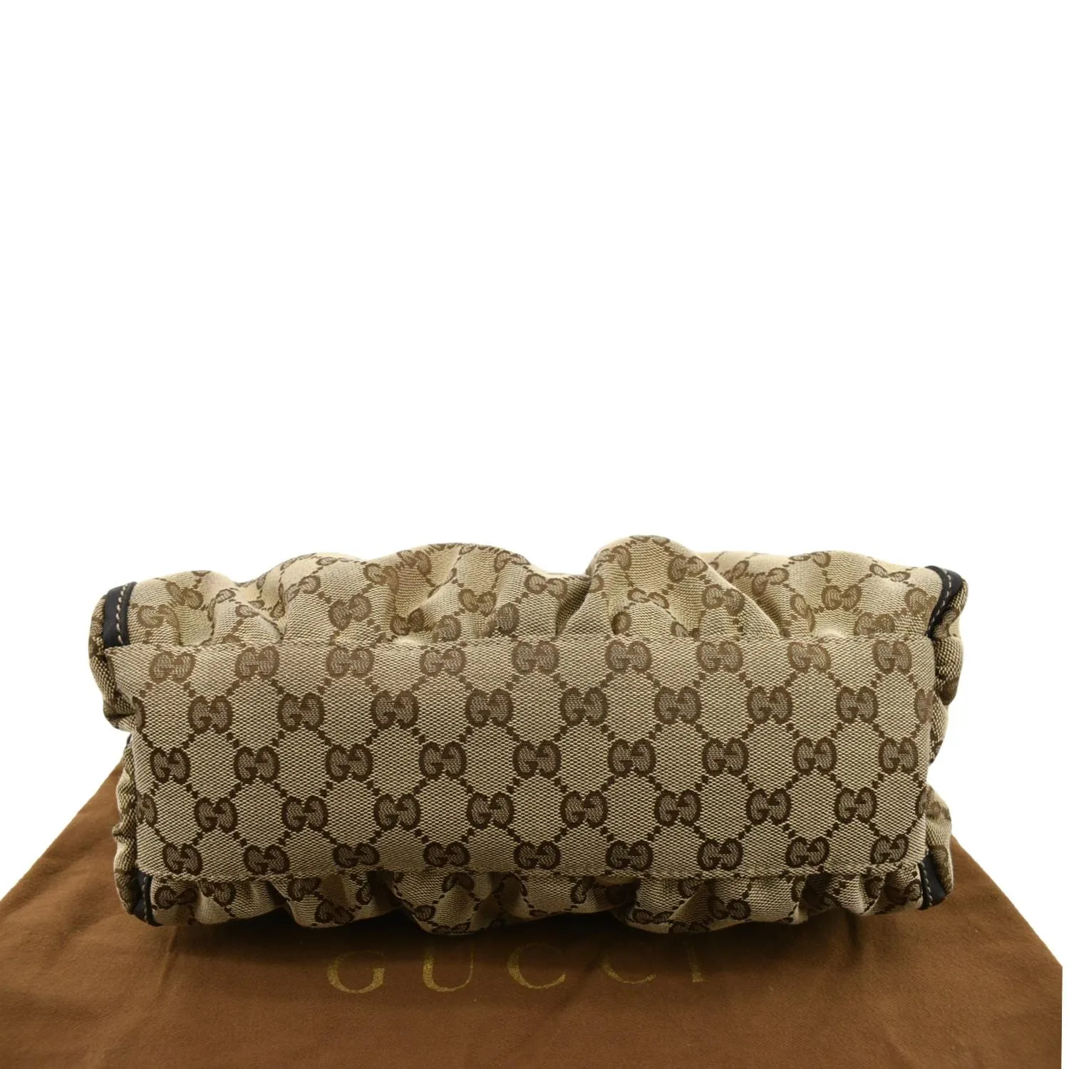 GUCCI D Ring Monogram Hobo Bag Brown 190525