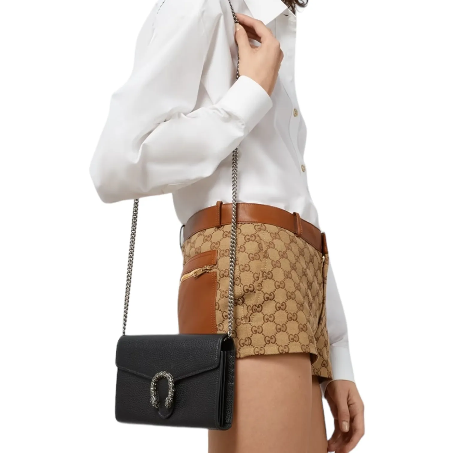 Gucci Dionysus Mini Leather Wallet on Chain