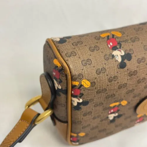 Gucci - Excellent - x Disney Mini Tan GG Mickey Mouse Crossbody